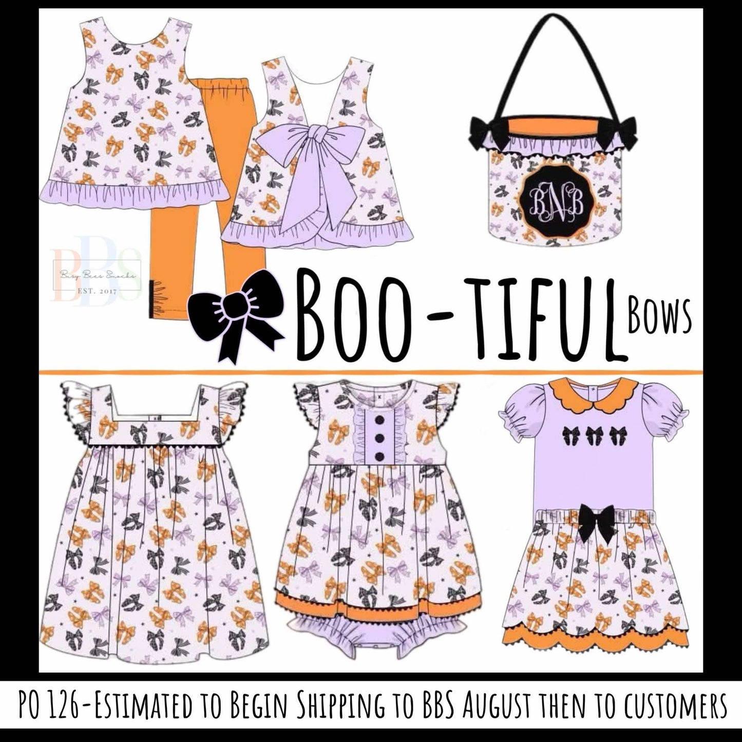 RTS: BOO-TIFUL Bows- Girls Knit Dress