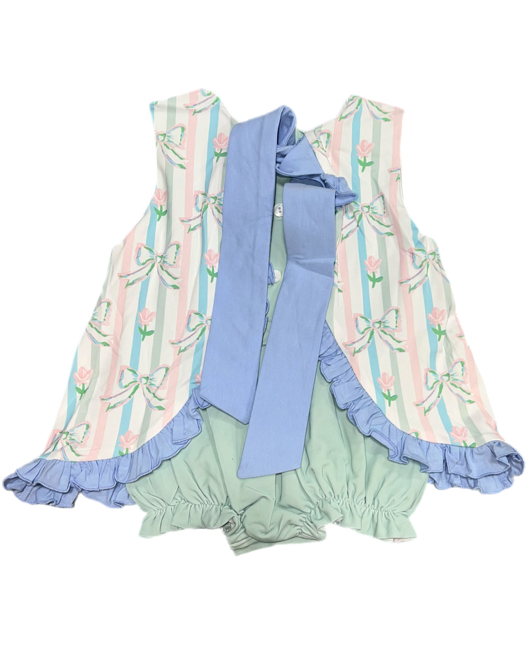 RTS: Girls Prescott Petals in Sage- Girls Knit Bubble