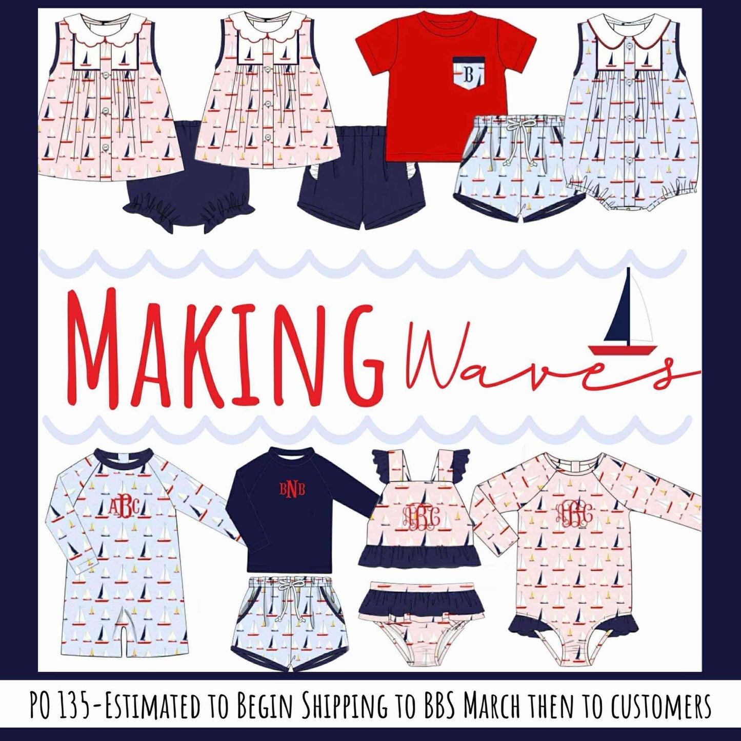 Pre Order 135: Making Waves- Boys Woven Swim Shorties