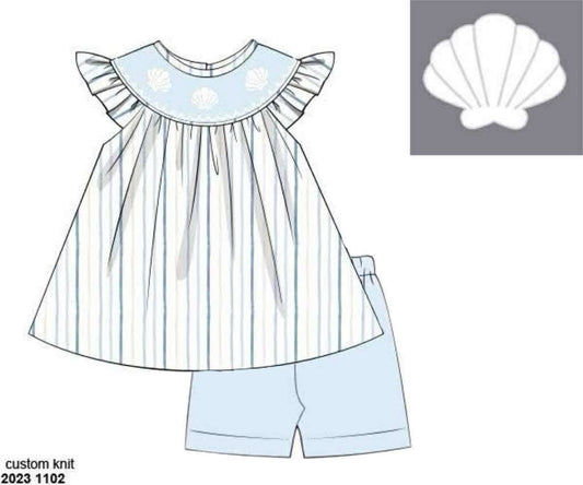 Pre Order 135: Shelly Stripes- Girls Bishop Biker Short Set