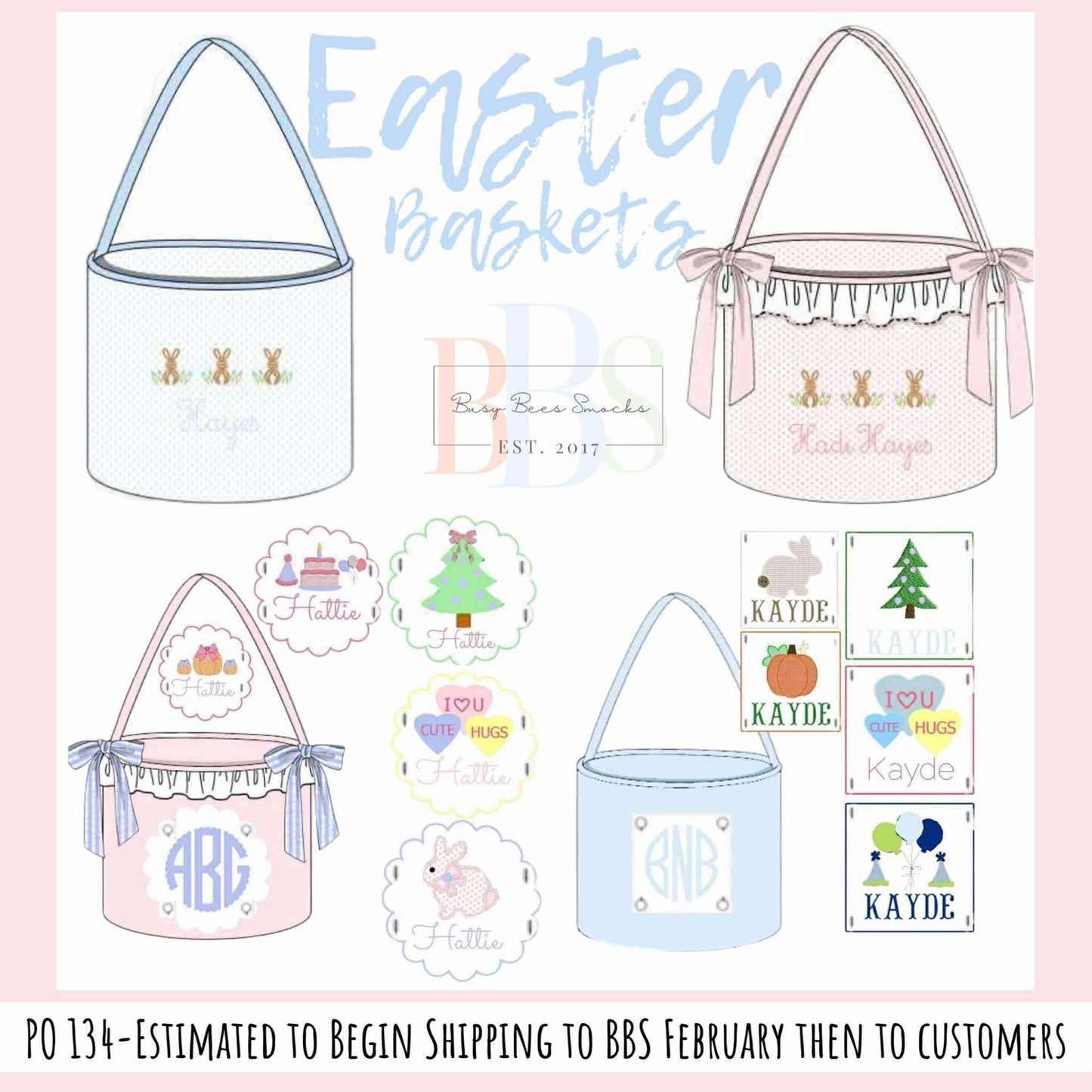 RTS: Easter Baskets- Boys Bullion Bunnies (No Monogram)