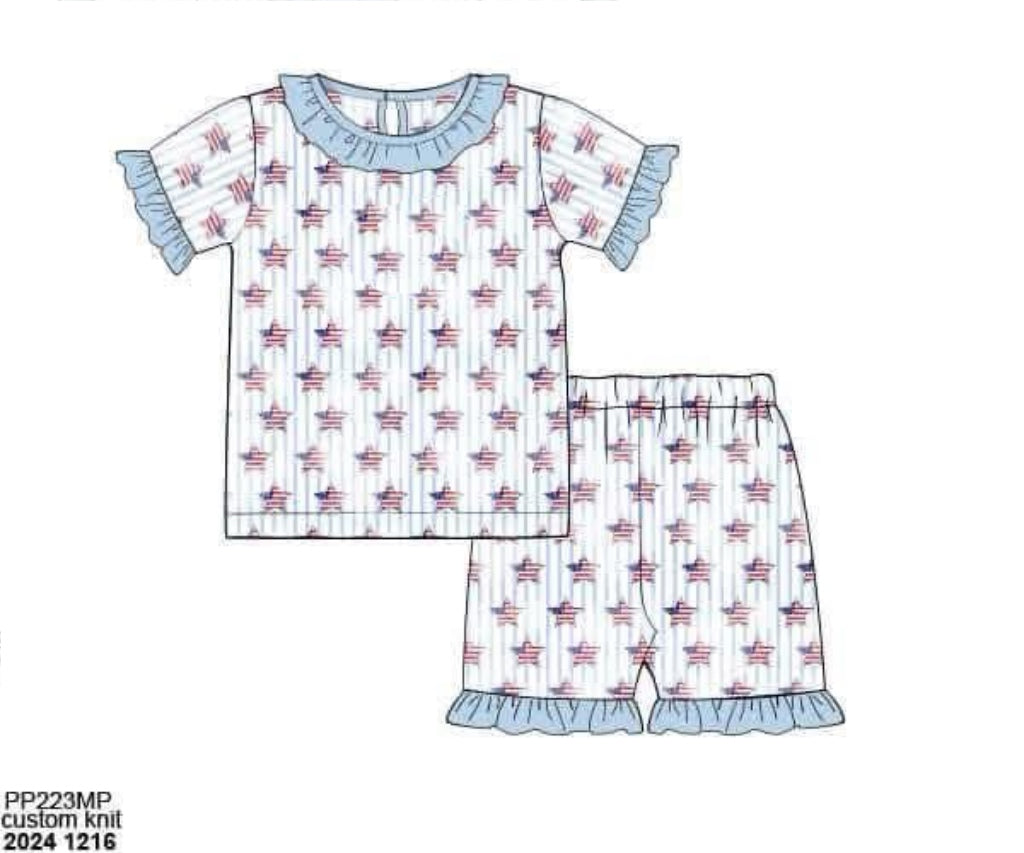RTS: American Lounge- Girls Stars 2pc Knit Lounge Set