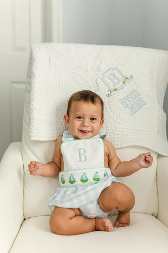 RTS: Sail Away- Boys Knit Sunsuit (Without Monogram)
