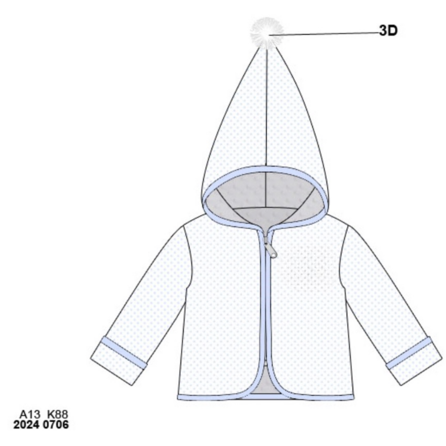 RTS: Knit & Minky Jackets- Blue Bitty Dot