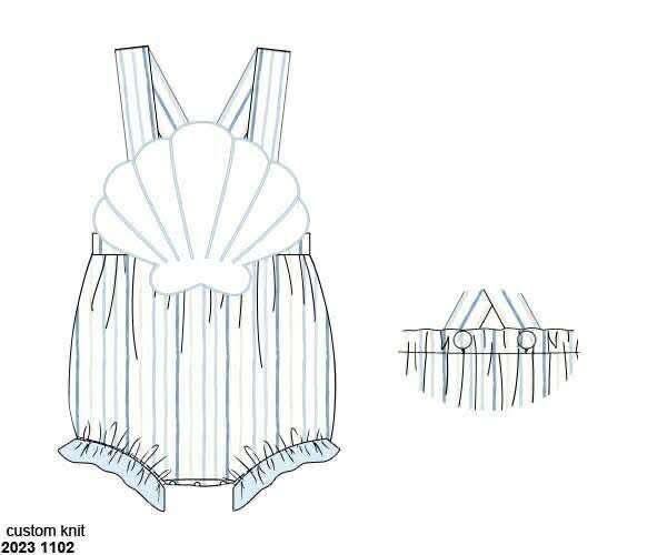 Pre Order 135: Shelly Stripes- Girls Knit Sunsuit