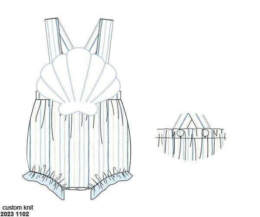 Pre Order 135: Shelly Stripes- Girls Knit Sunsuit