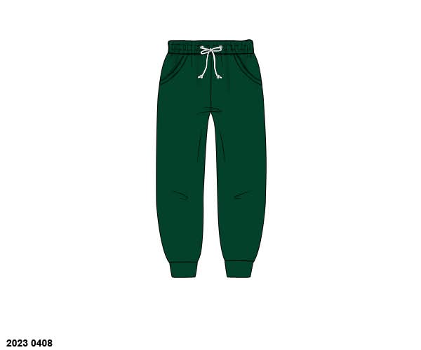 RTS: Boys Knit Joggers- Hunter Green