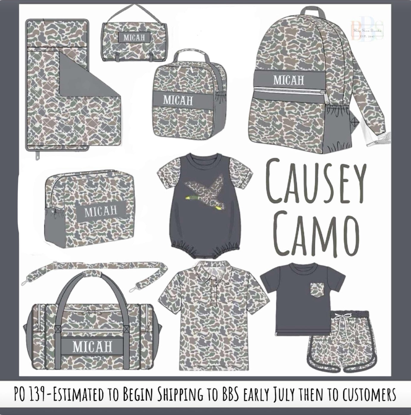 Pre Order 139: Causey Camo- Smocked Backpack
