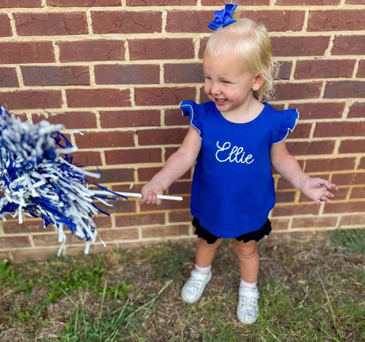 RTS: Girls Knit Shirt- Royal Blue (Without Monogram)