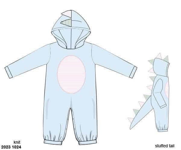 RTS: BBS Dress Up- Girls Dino Knit Romper