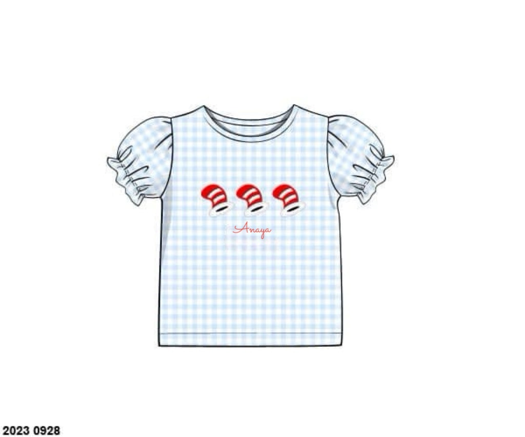 RTS: Book Shirts- Trio Hat Girls Knit Shirt “Anaya”