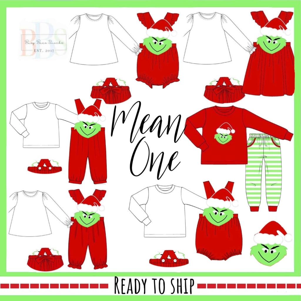 RTS: Mean One- Boys 2pc Knit Appliqué Romper
