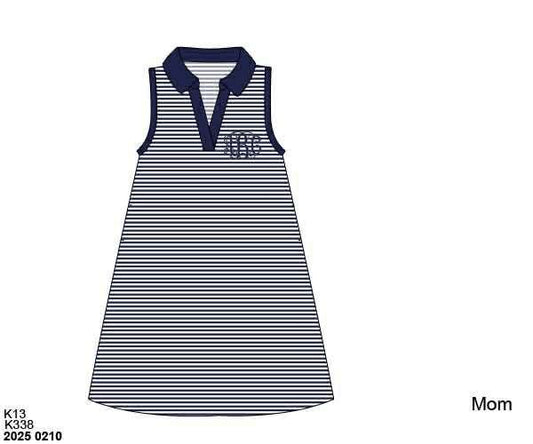 Pre Order 135: Mom & Mini- Navy Stripe Midi Dress