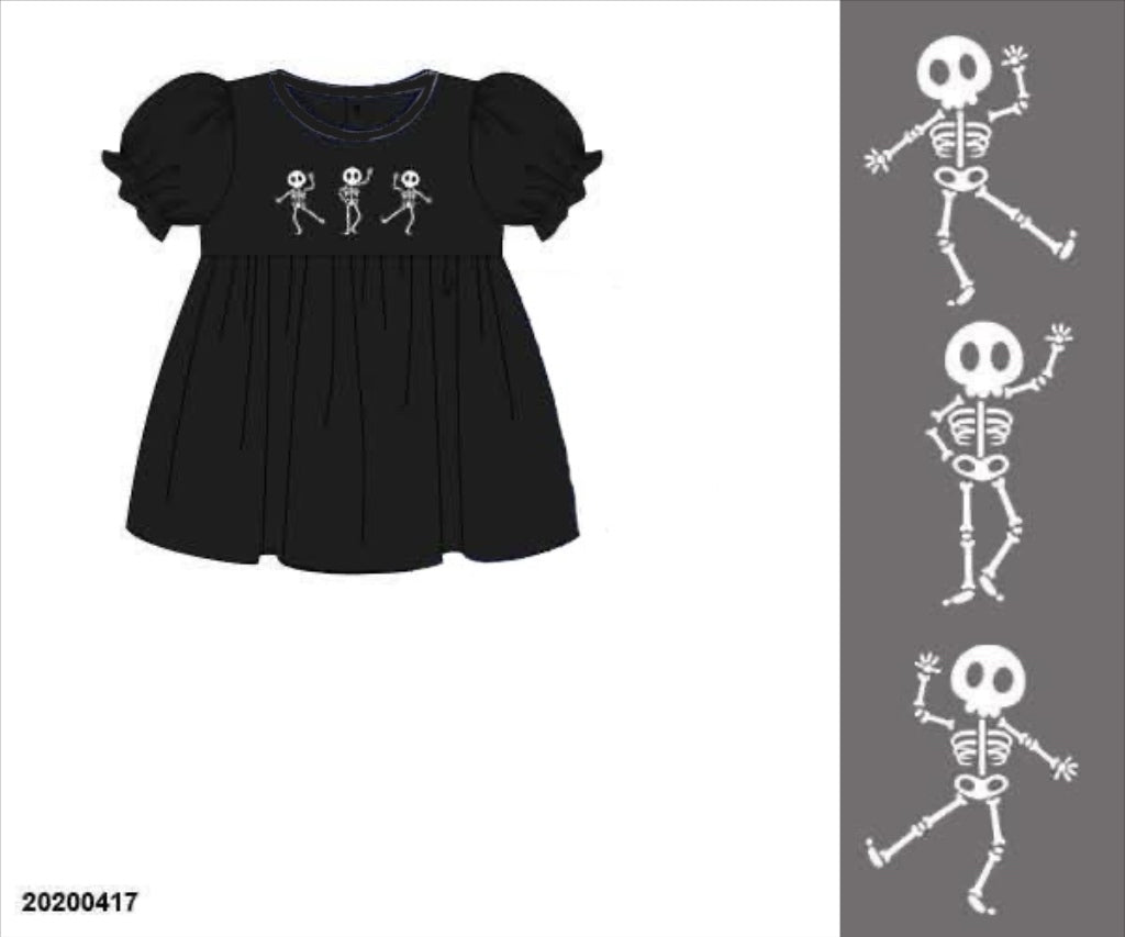 RTS: Halloween Shirt Only- Girls Skeletons
