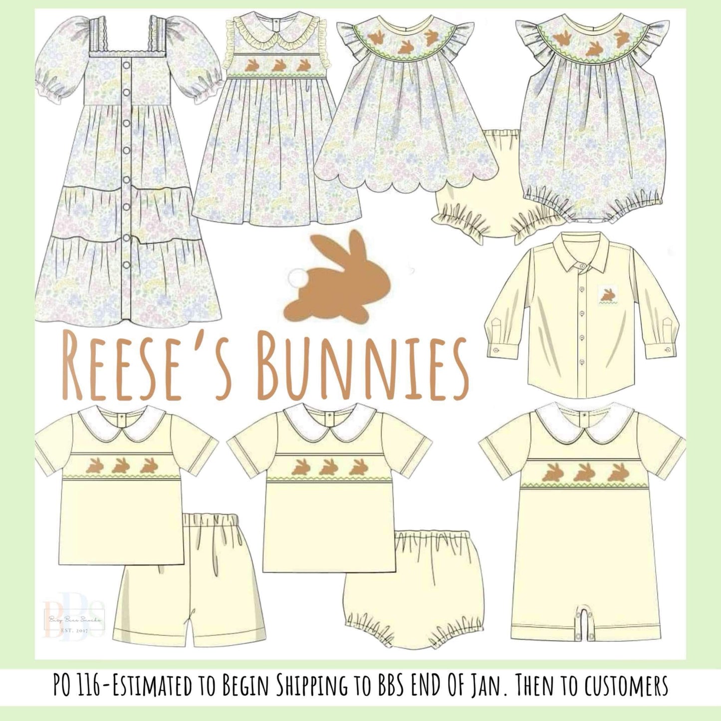 RTS: Reese's Bunnies-Girls Woven Midi Dress