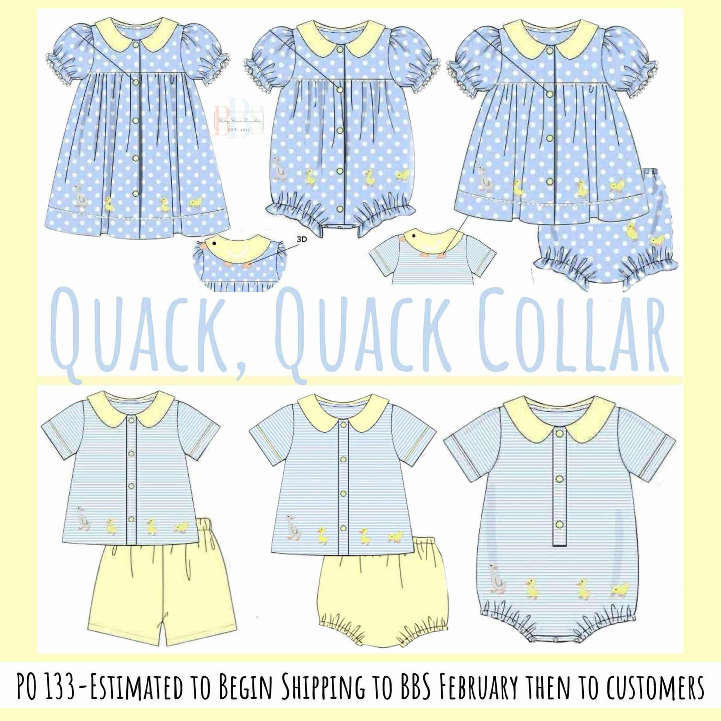 Pre Order 133: Quack, Quack, Collar- Girls Knit Bubble