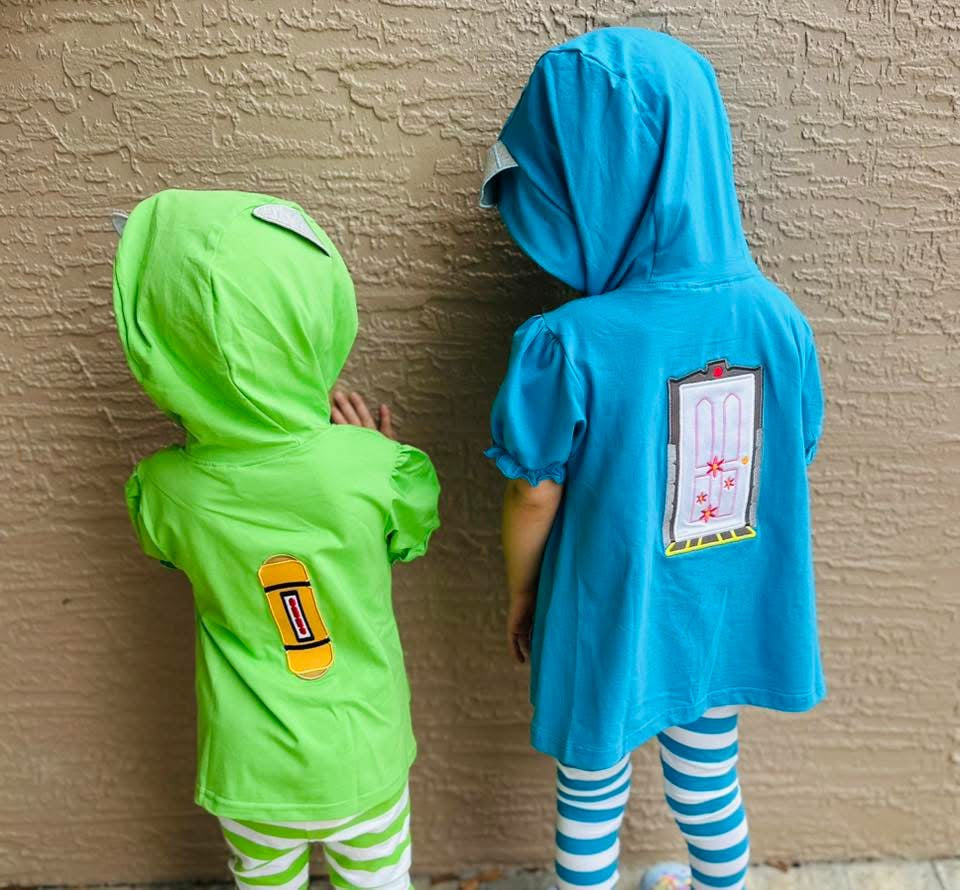 RTS: BBS Dress Up- Girls Blue Monster Legging Set