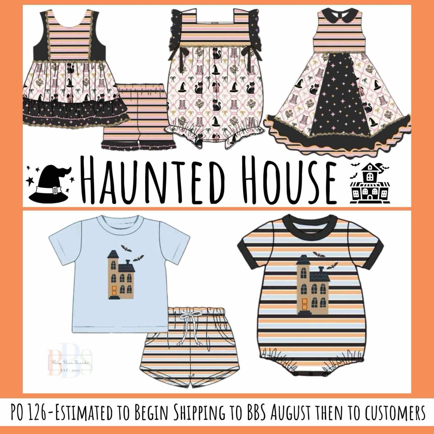 RTS: Haunted House- Boys Knit Shortie Set
