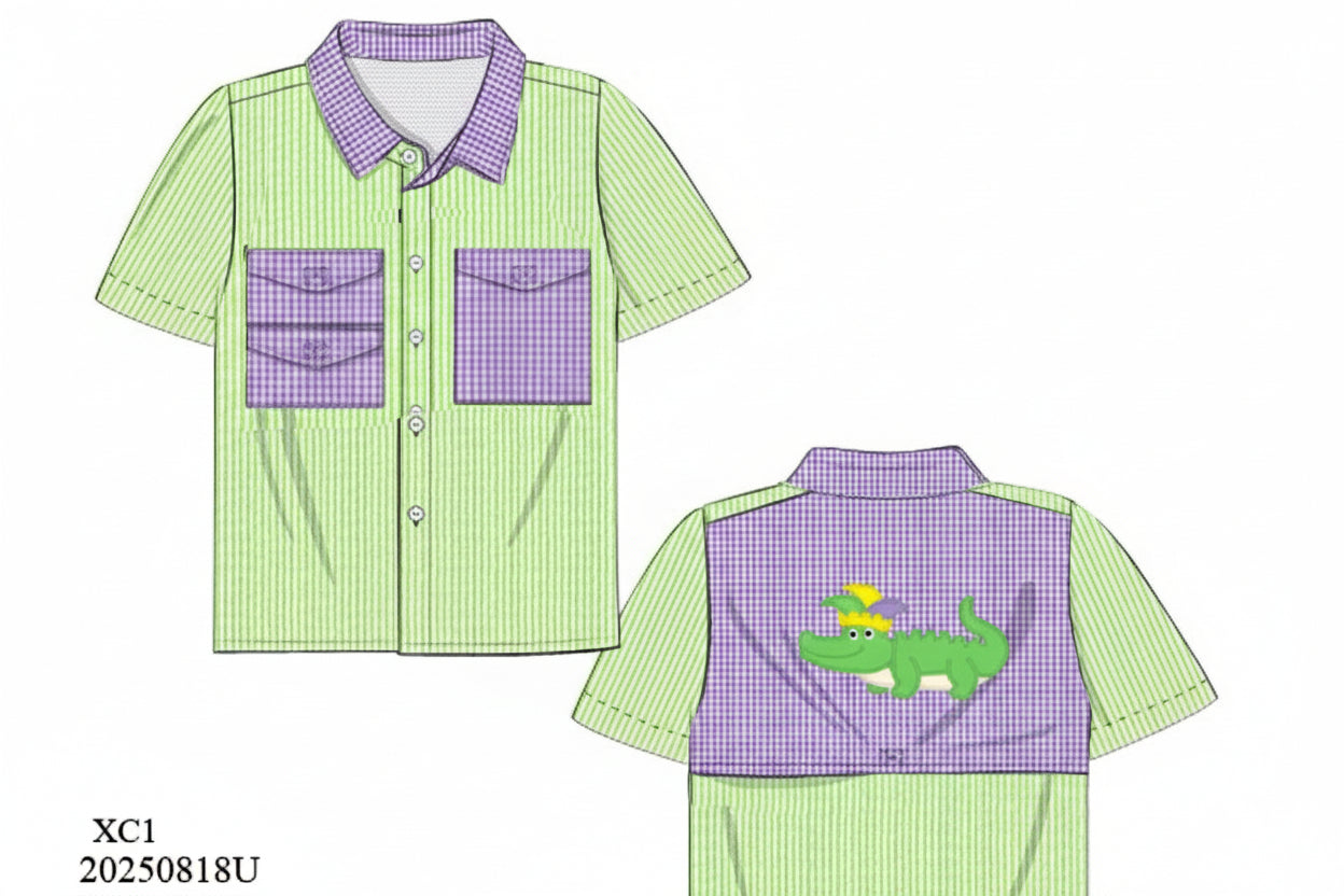 RTS: Fleur De' Fun- Boys Woven PFG Style Shirt