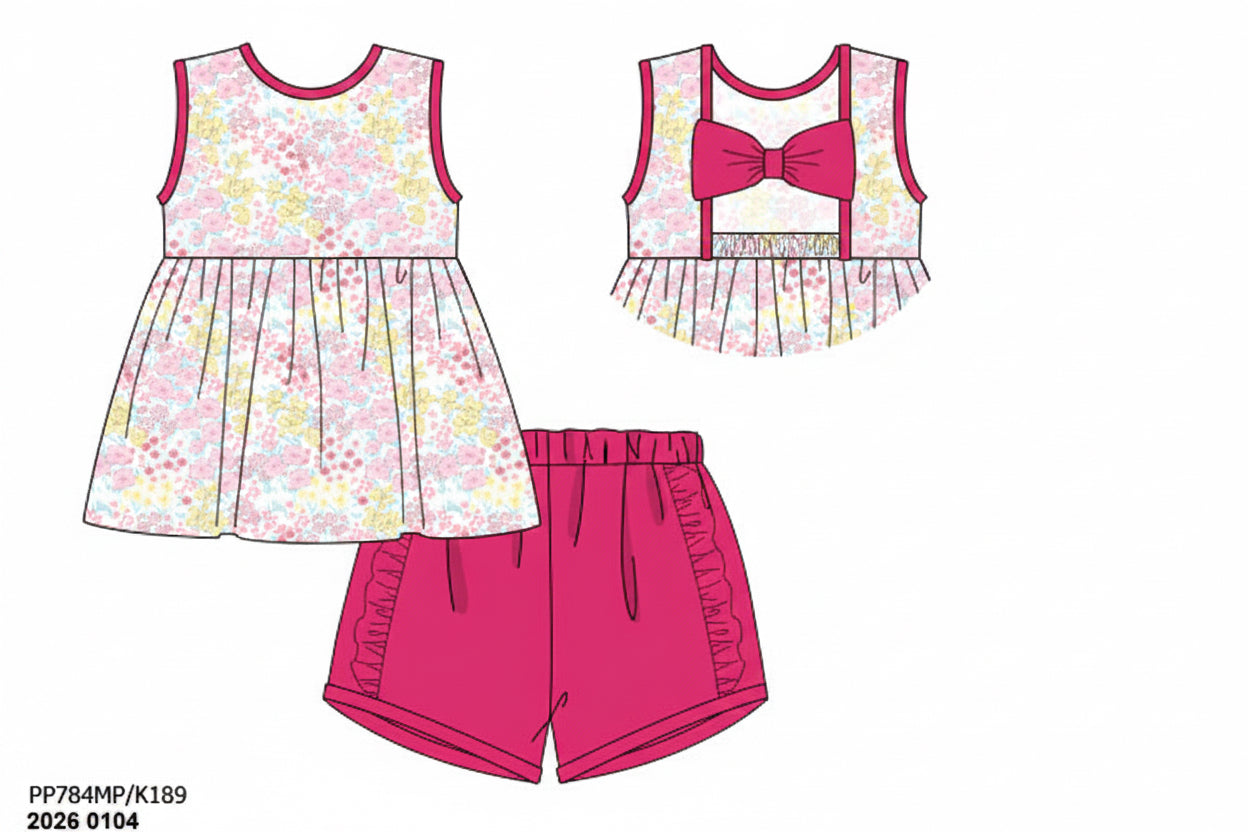 RTS: Simple Knit Sets- Girls Piper Pink Shortie Set