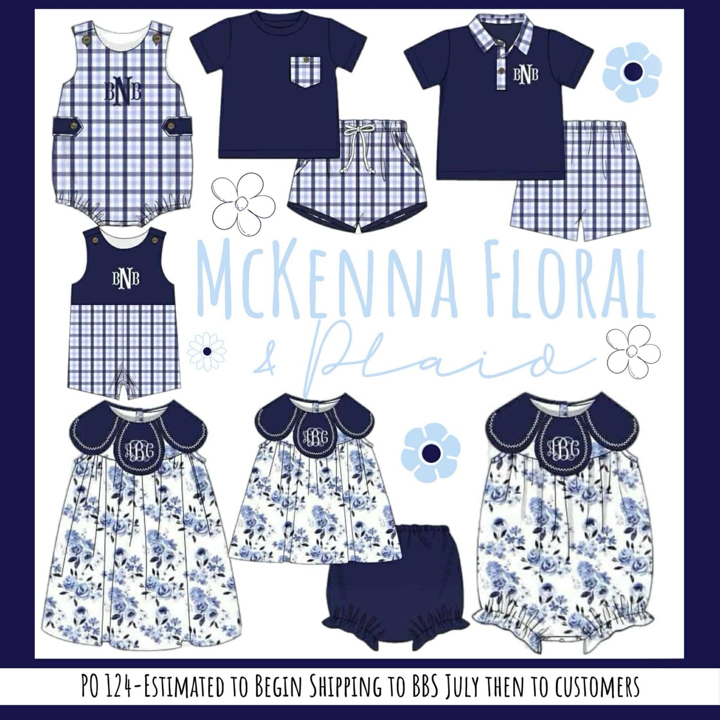 RTS: McKenna Floral & Plaid- Girls Knit Bubble