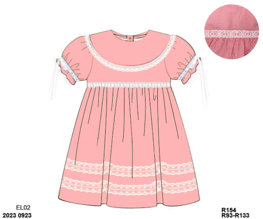 RTS: Peachy Spring- Girls Woven Dress