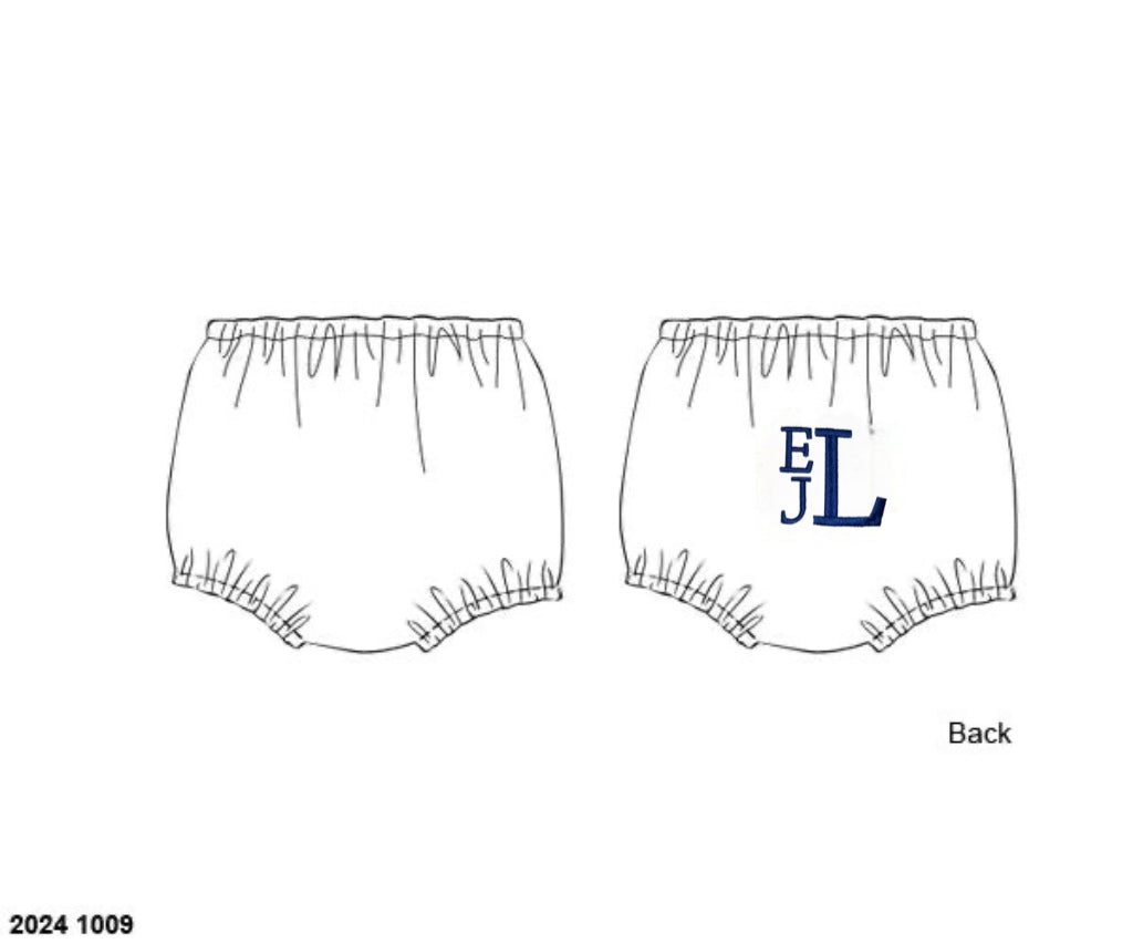 RTS: Monogram Diaper Cover- Navy “ELJ”
