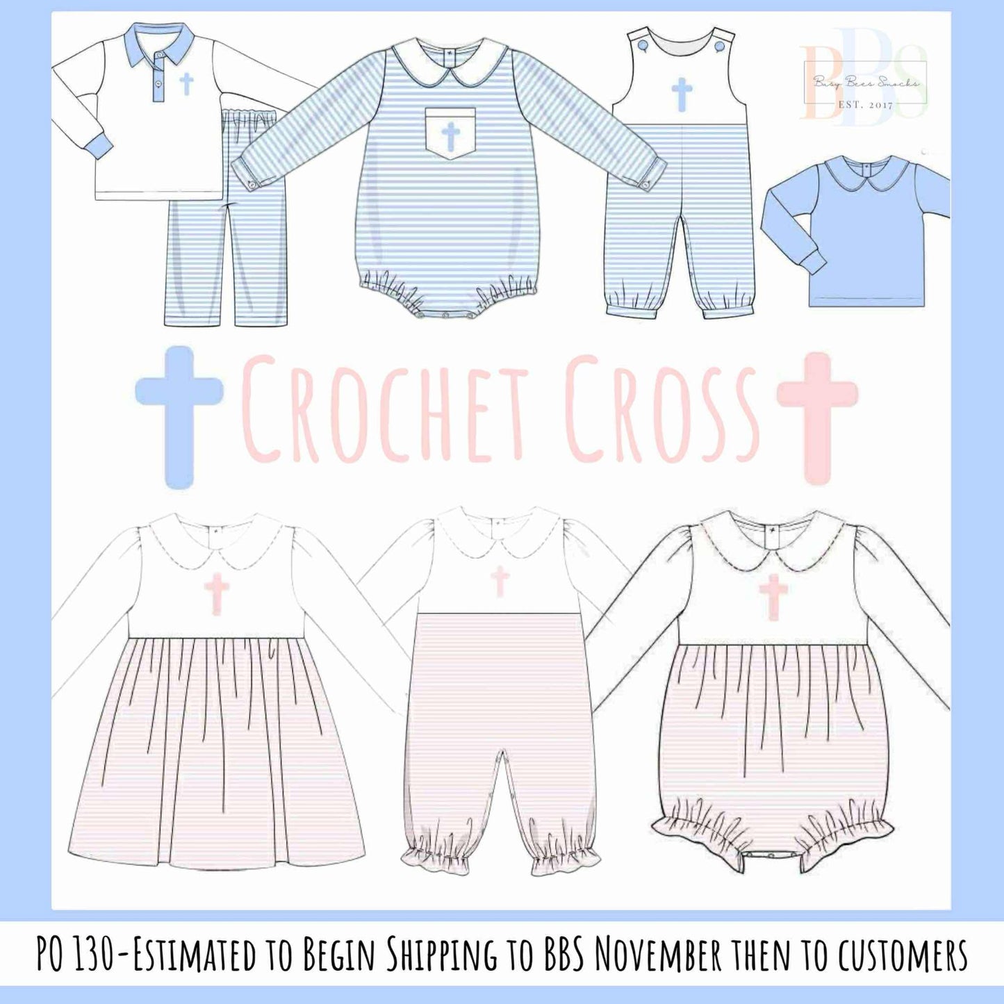 RTS: Crochet Crosses- Boys Knit 2pc Longall