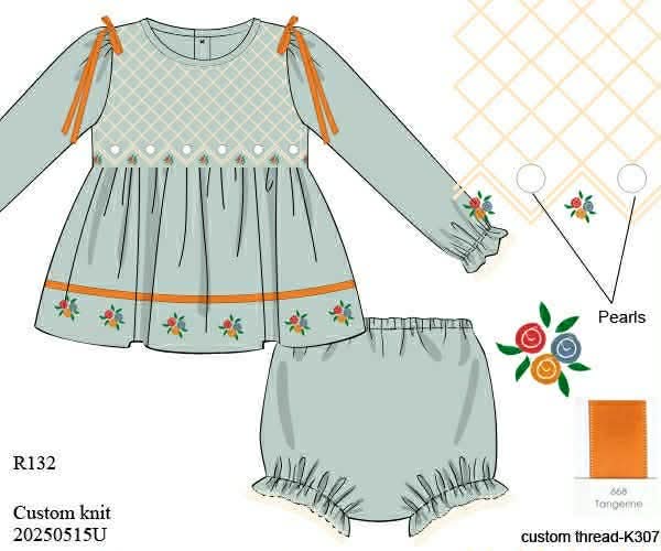RTS: Fall Heirloom- Girls Woven Bloomer Set