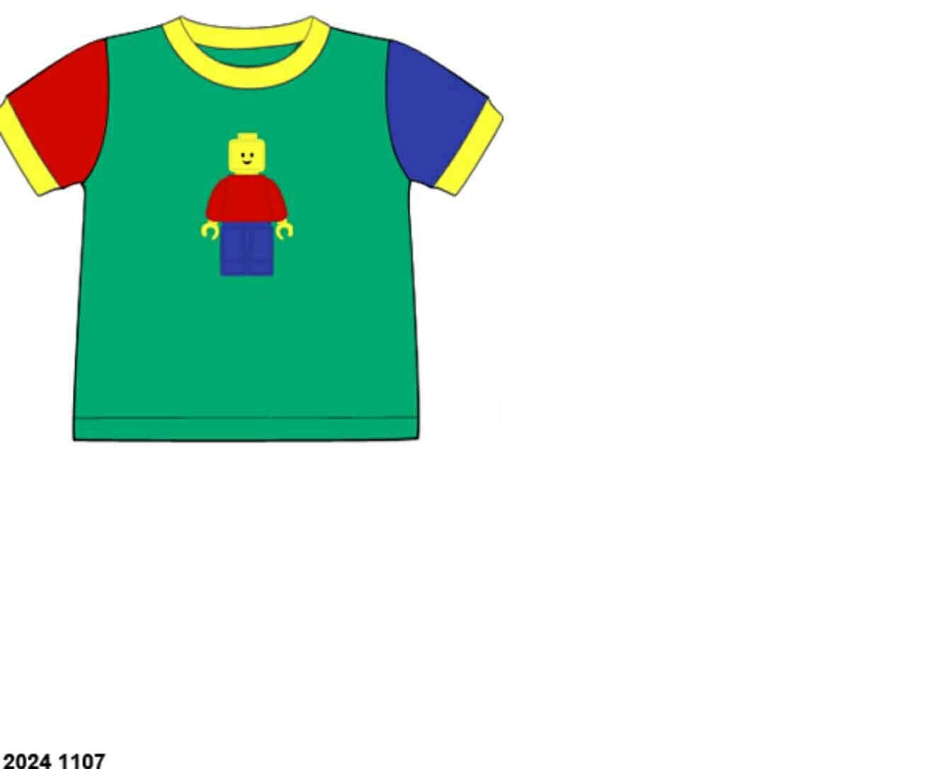 RTS: Character Collection- Boys Block Man Appliqué Shirt