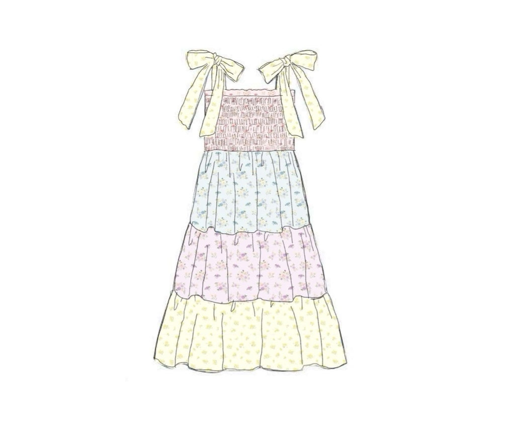 Pre Order 150: Tractors & Floral- Mom/Mini Woven Maxi Dress