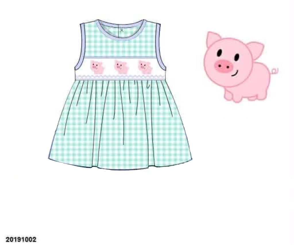 RTS: Critter Collection- Girls Smocked Pig Shirt
