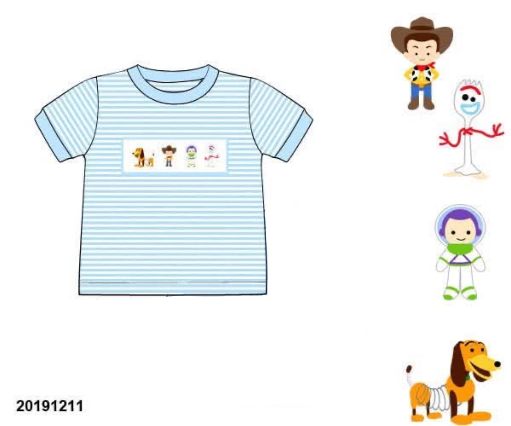 RTS: Character Collection- Boys Smocked Andy's Toys Shirt