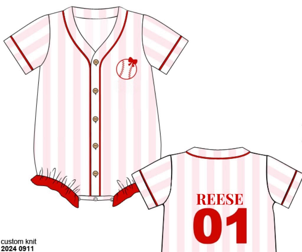 RTS: Play Ball!- Girls Knit Jersey Bubble "REESE"