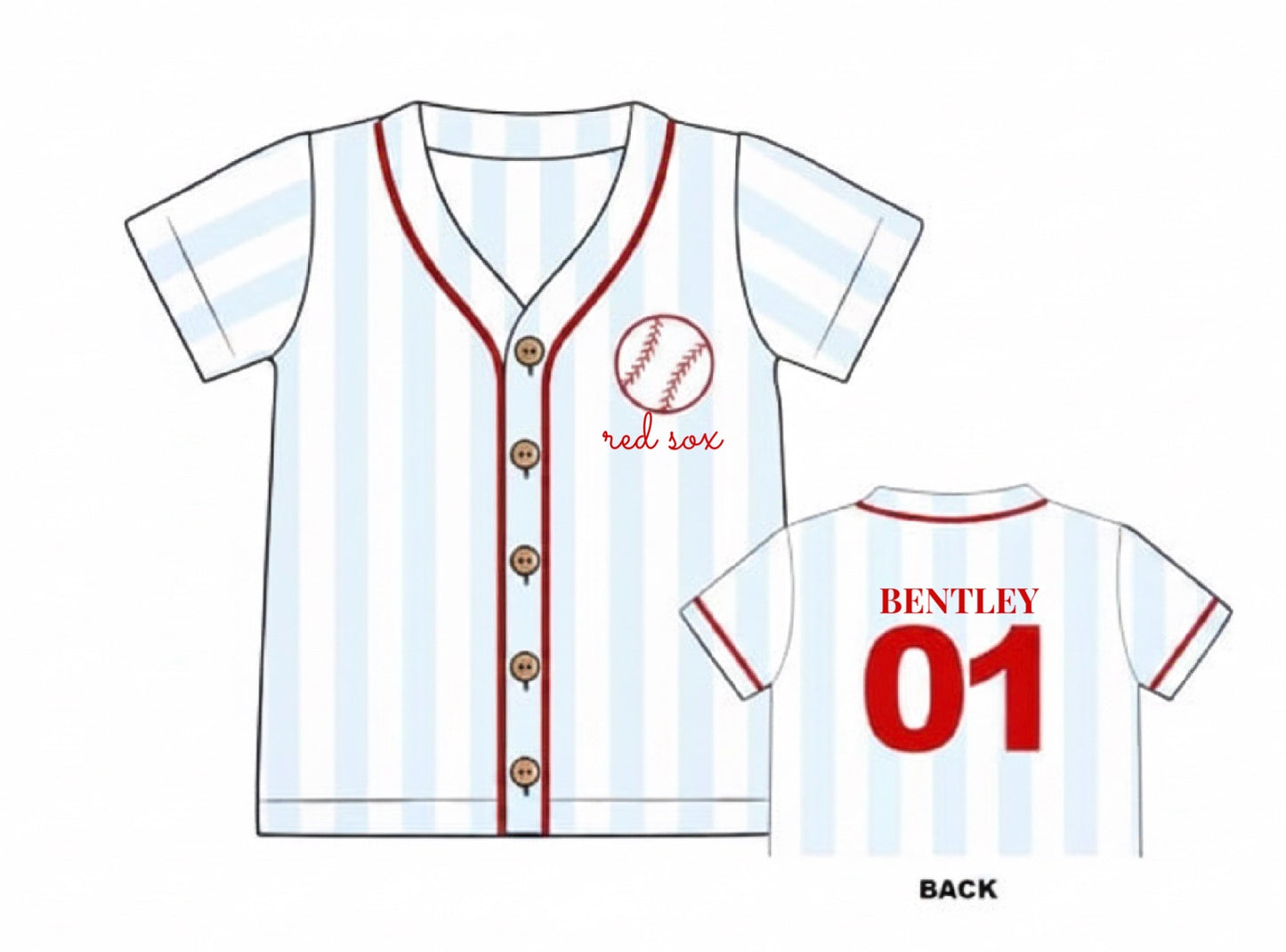 RTS: Play Ball!- Boys Knit Jersey "red sox/Bentley"