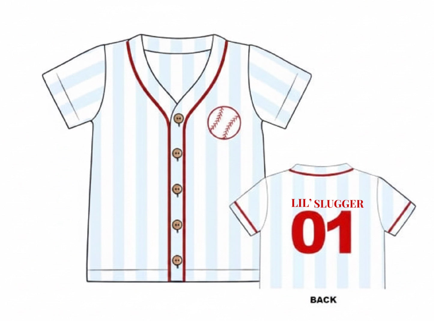 RTS: Play Ball!- Boys Knit Jersey "LIL' SLUGGER"