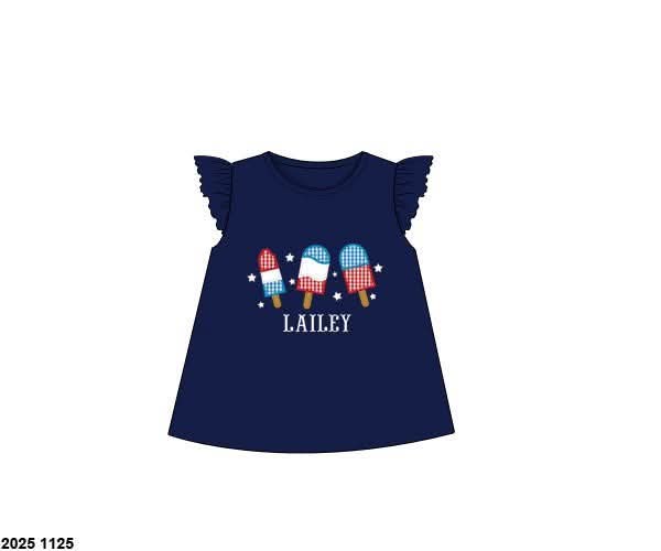 Pre Order 137: RWB Shirt Only- Girls Popsicle Shirt