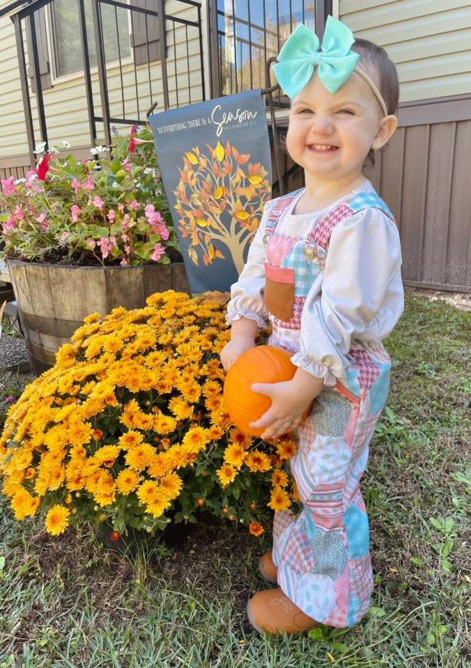 RTS: Causey Camo & Fall Patchwork- Girls 2pc Romper