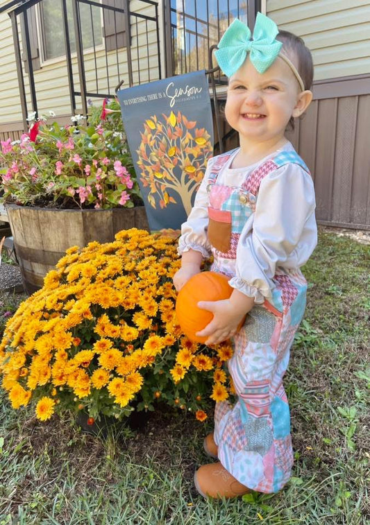 RTS: Causey Camo & Fall Patchwork- Girls 2pc Romper