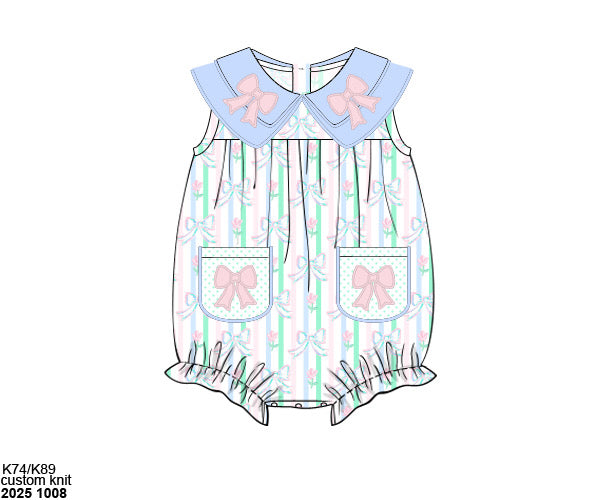 Pre Order 135: Prescott Petals & Plaid- Girls Applique Bubble