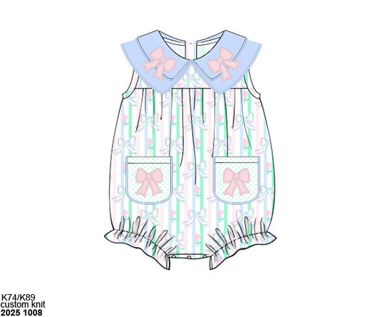 Pre Order 135: Prescott Petals & Plaid- Girls Applique Bubble