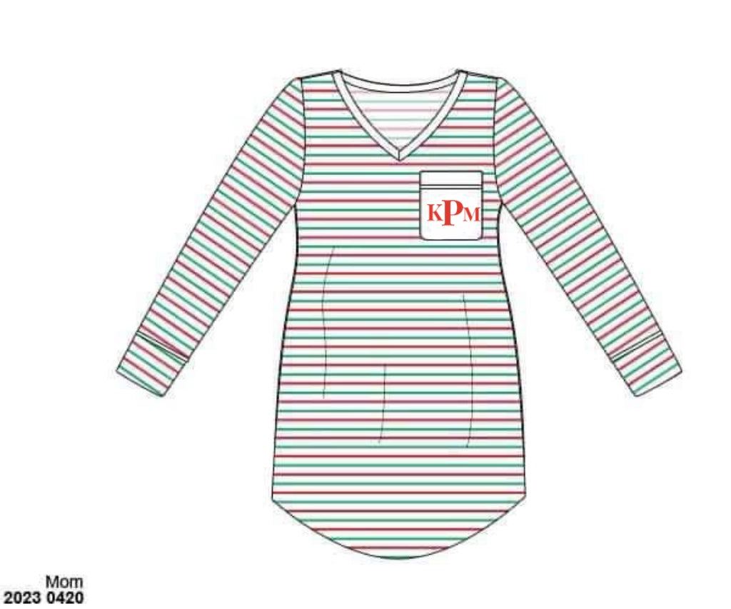 RTS: Tinsel Stripes- Mom Knit Gown “KPM”