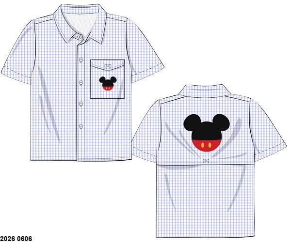 Pre Order 146: Boys Only- Mouse Appliqué Woven PFG Style Shirt