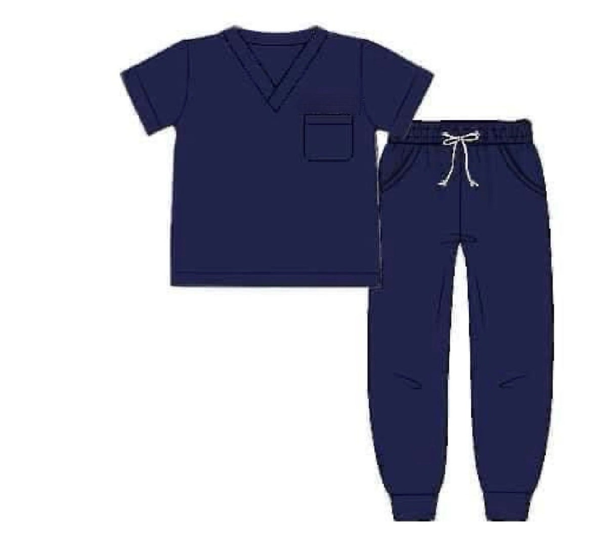 RTS: BBS Dress Up- Navy Scrub Jogger Set