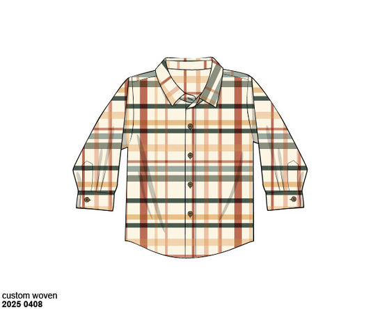 RTS: Briar Floral & Plaid- Dad/Mini Woven Button Up Shirt