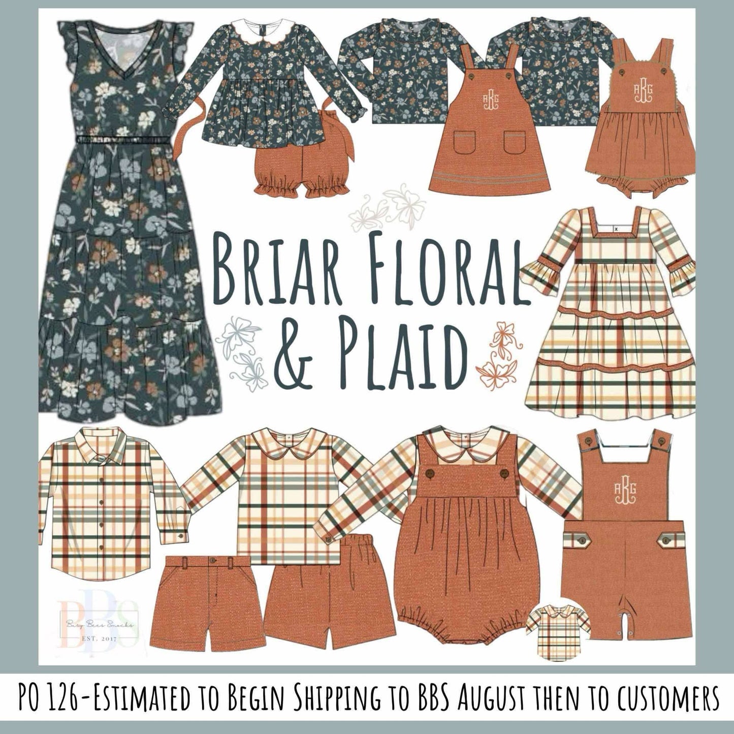 Pre Order 126: Briar Floral & Plaid- Girls 2pc Linen Bubble