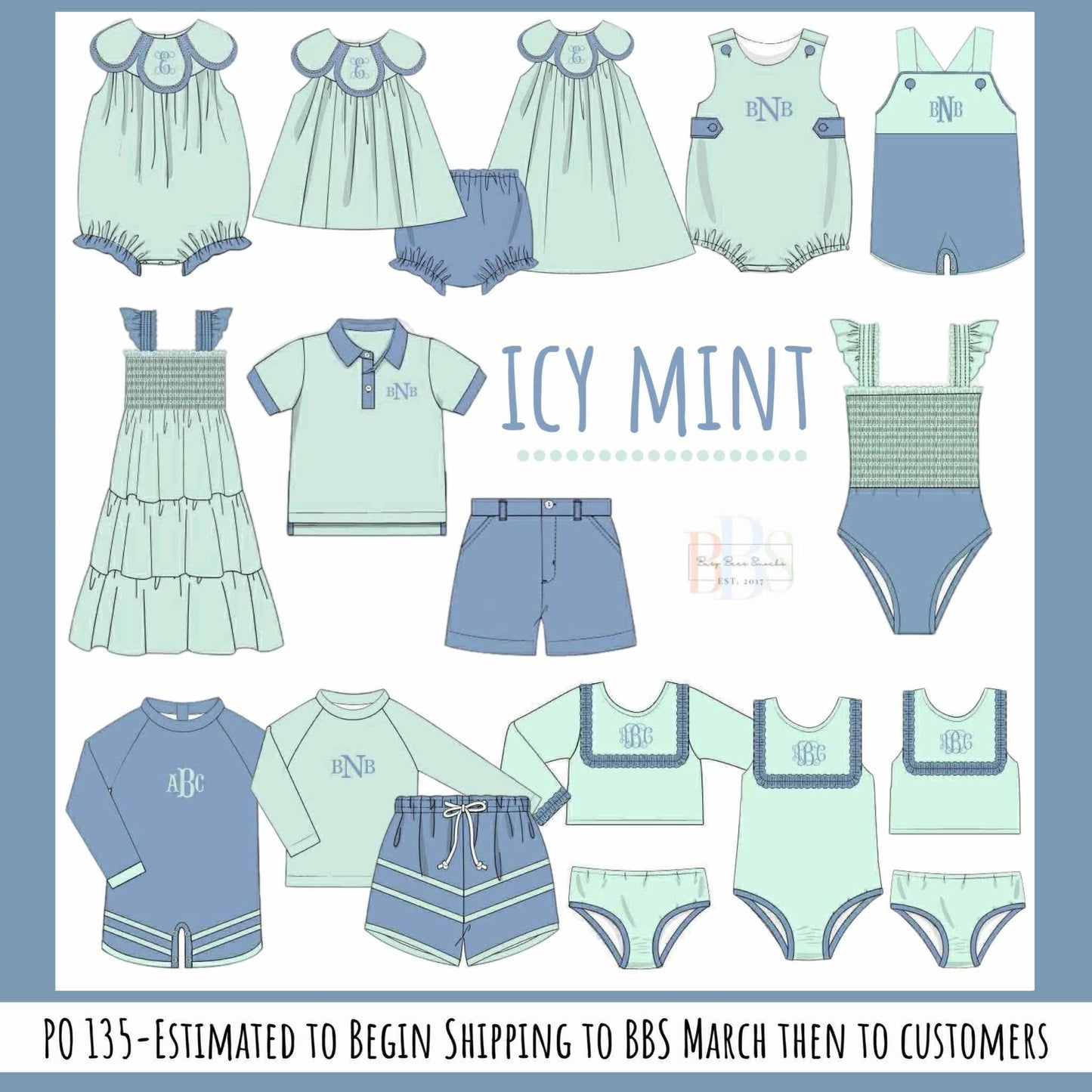 Pre Order 135: Icy Mint- Girls Knit Petal Dress