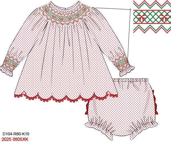 RTS: Happy Holidays- Girls Knit Bloomer Set
