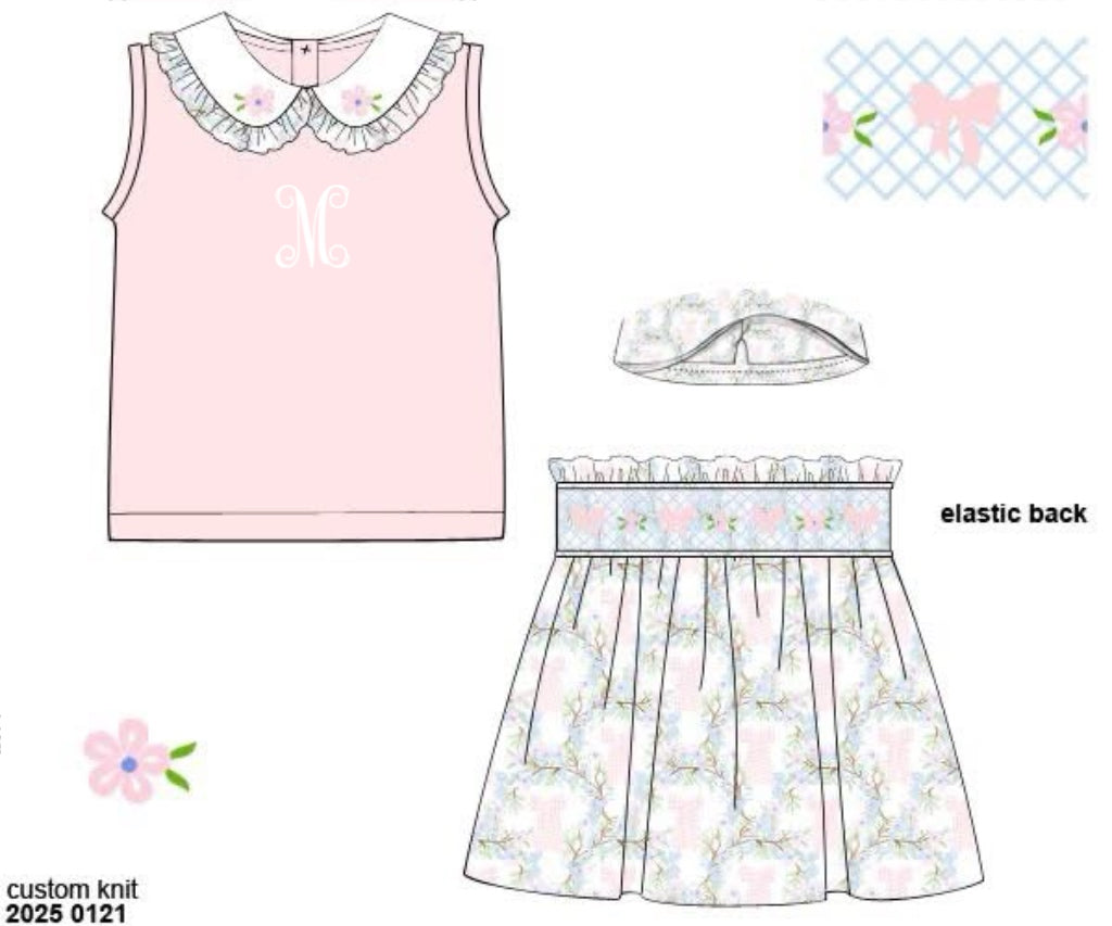 RTS: Chandler Bows- Girls Knit Skort Set "M"