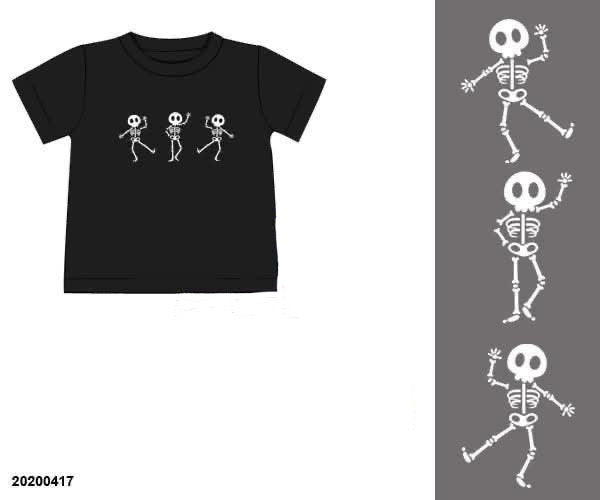 RTS: Halloween Shirt Only- Boys Skeletons